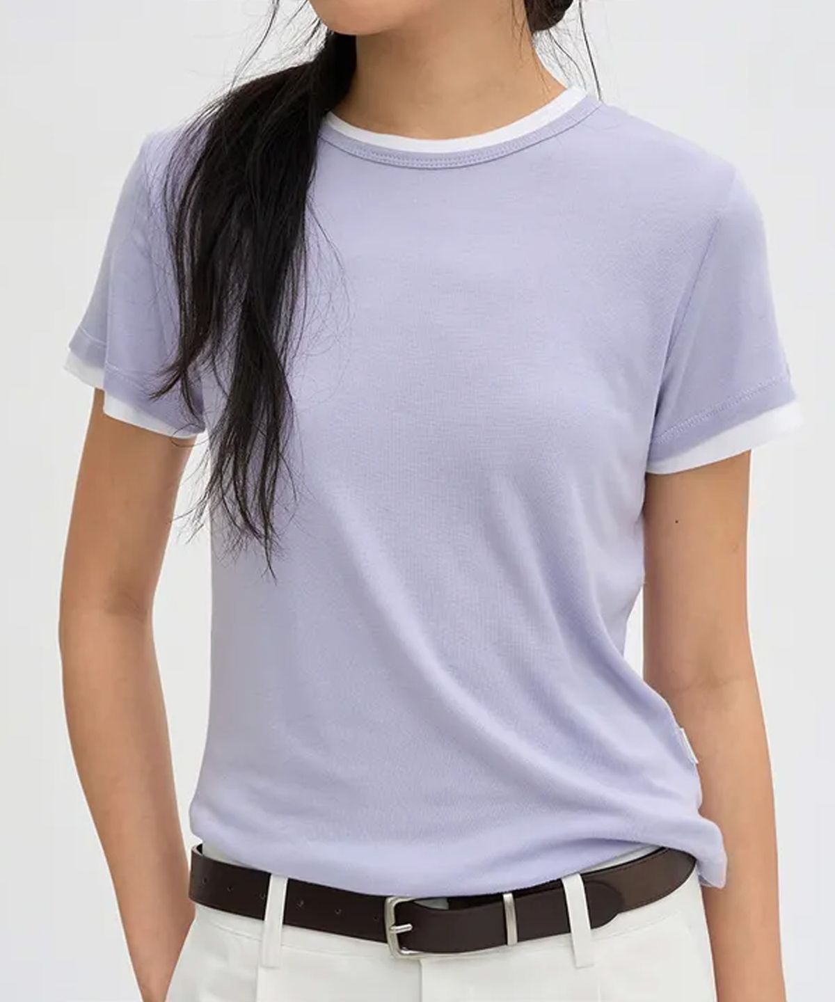 호와스(HOWUS) DOUBLE LAYERED T-SHIRT (LILAC)