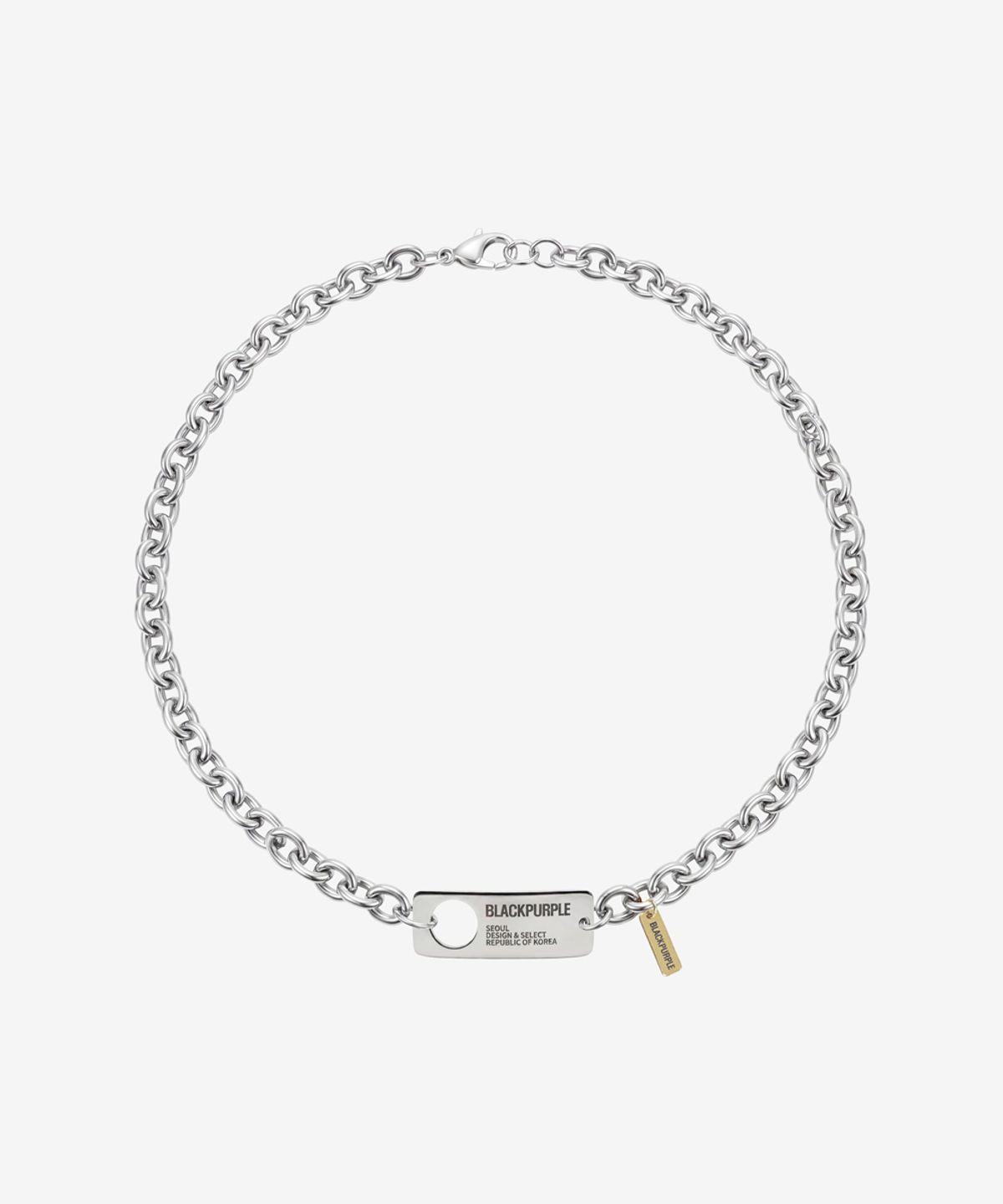 블랙 퍼플(BLACK PURPLE) 코어 태그 체인 목걸이 Core Tag Chain Necklace