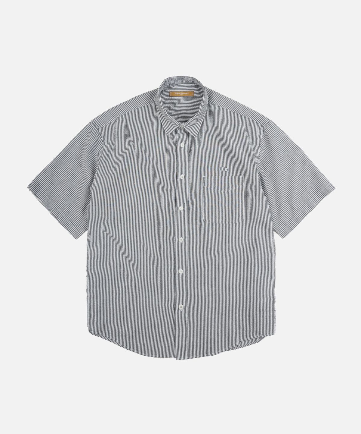 프리즘웍스(FRIZMWORKS) OG STRIPE SEERSUCKER HALF SHIRT _ BLACK