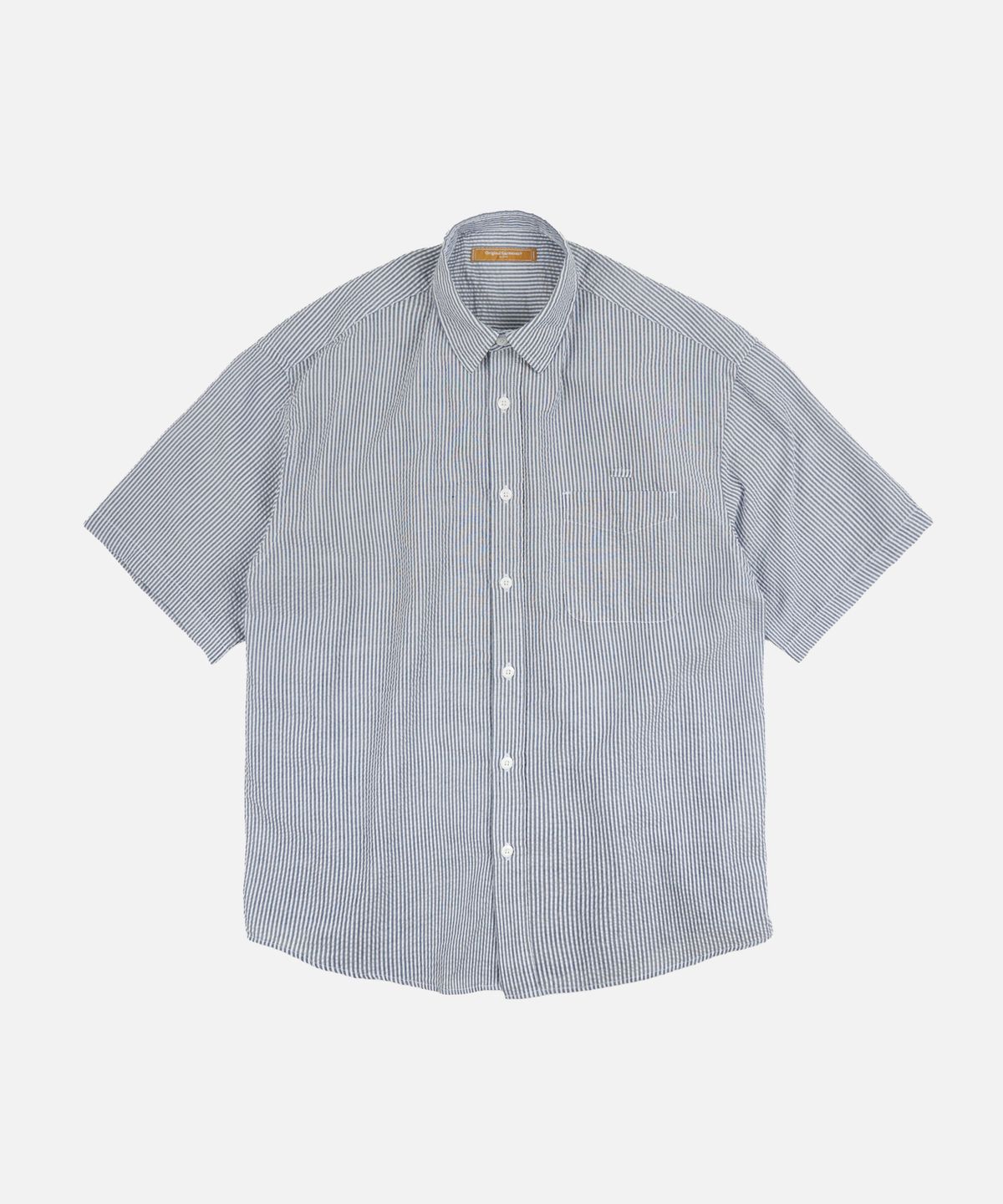 프리즘웍스(FRIZMWORKS) OG STRIPE SEERSUCKER HALF SHIRT _ BLUE