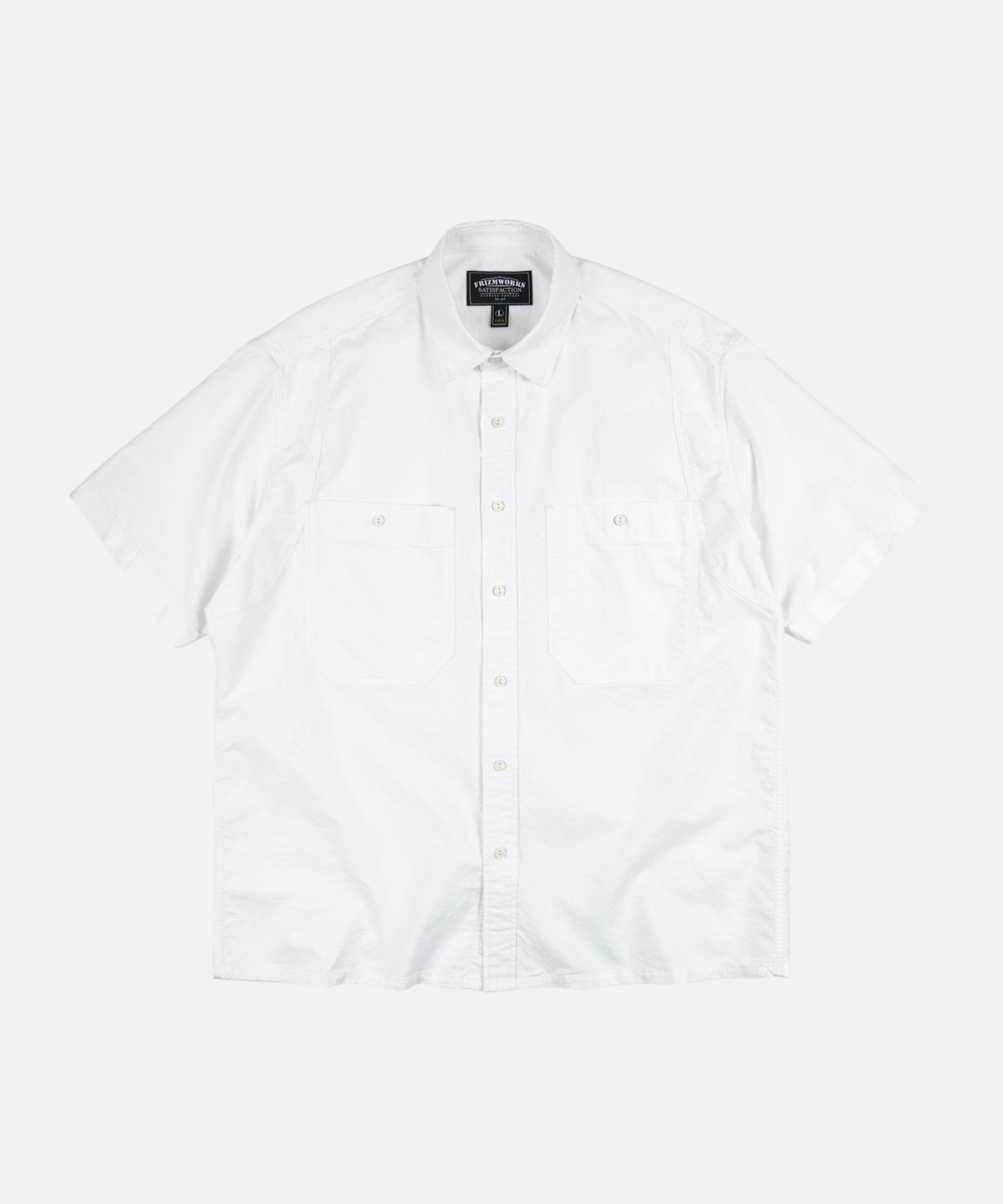 프리즘웍스(FRIZMWORKS) CHAMBRAY BIG POCKET HALF SHIRT _ WHITE