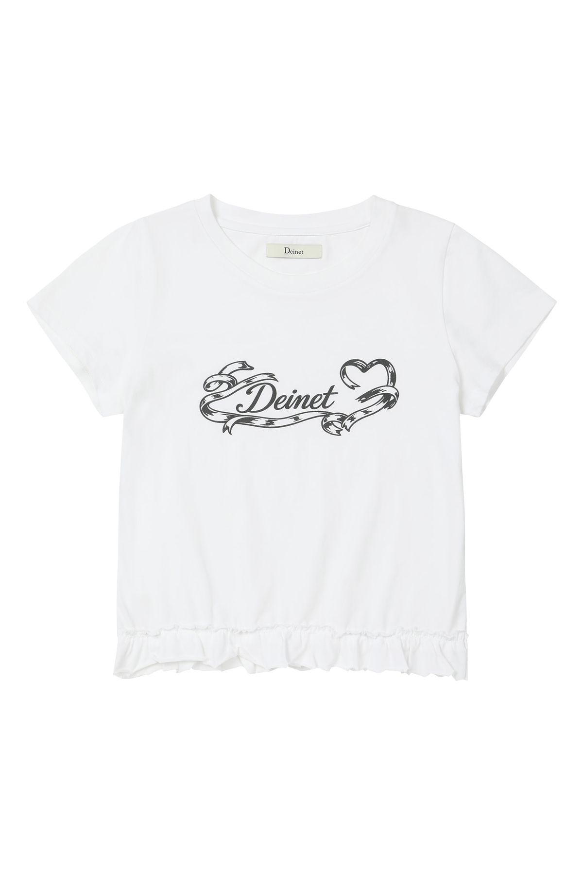 다이닛(DEINET) RUFFLE WASHED T-SHIRT IN WHITE