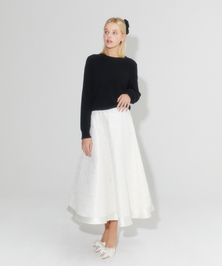 Silky race double skirt