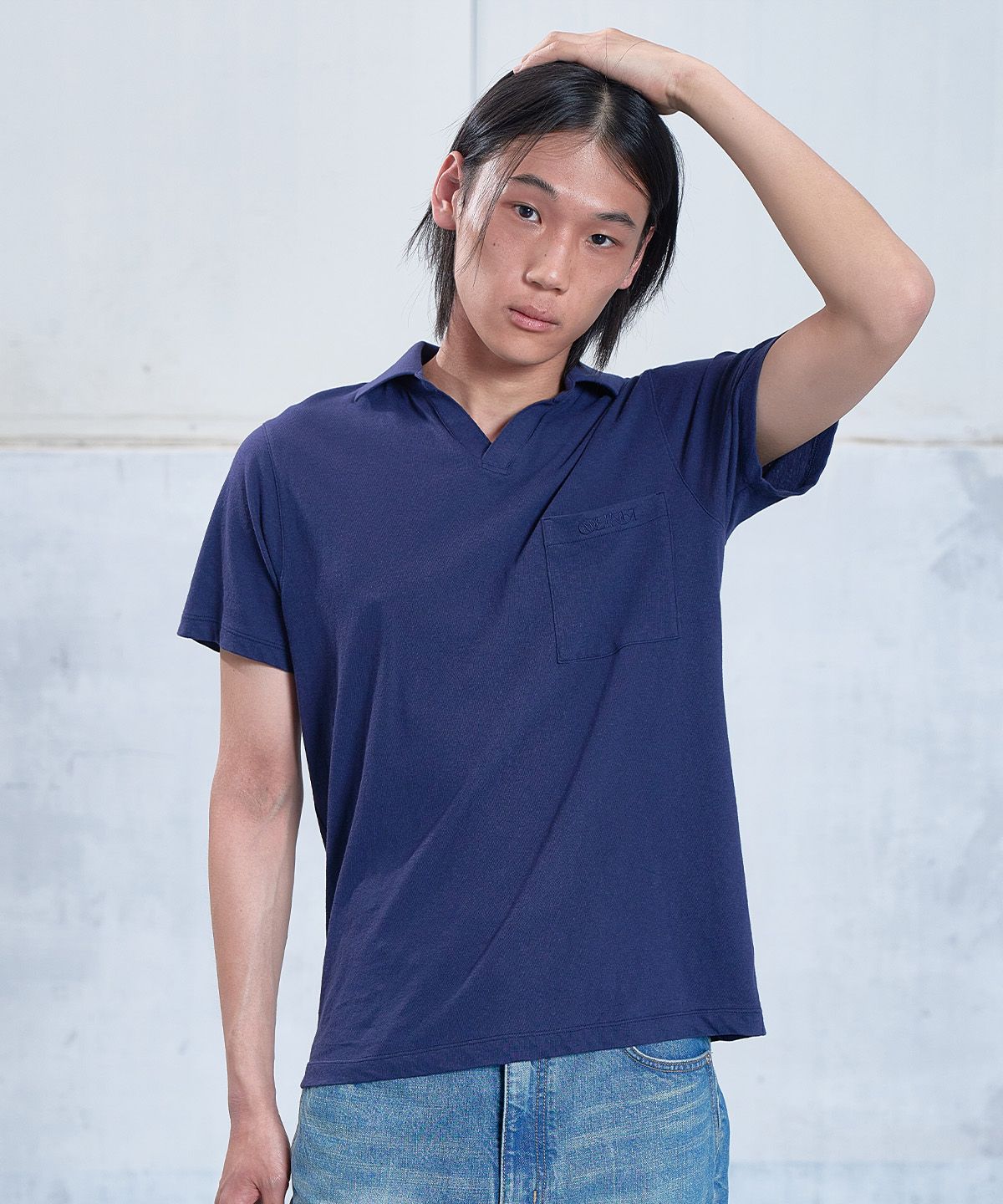 다이닛(DEINET) VINTAGE COLLAR T-SHIRT IN NAVY
