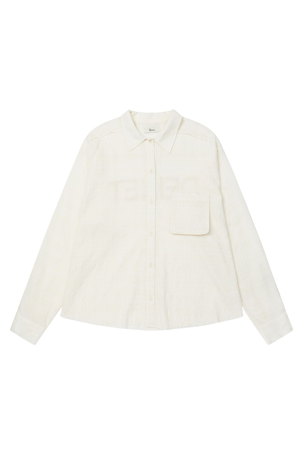 다이닛(DEINET) CHECKED SHEERSUCKER SHIRT IN IVORY