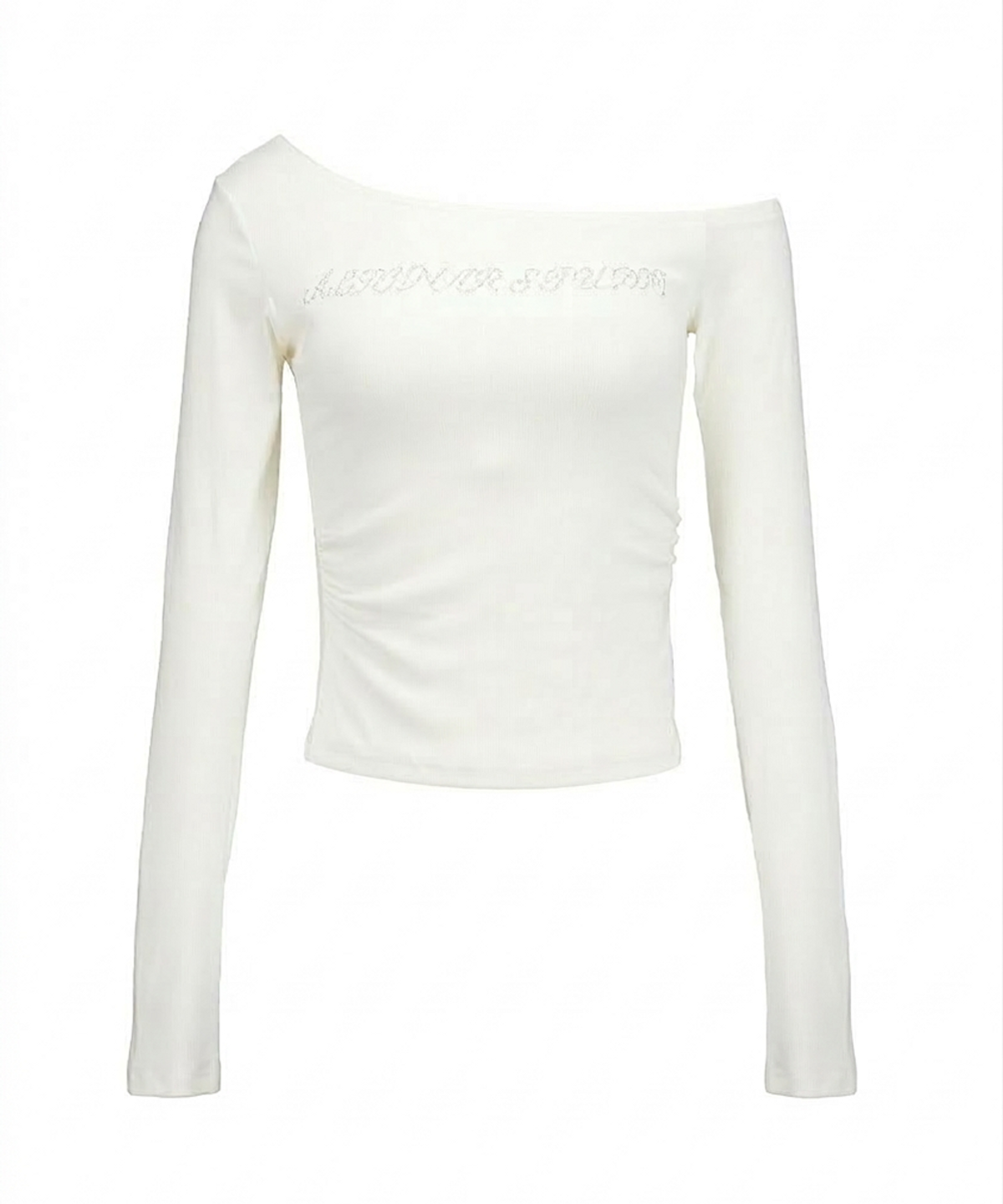 알리에나(ALIENAR) stone logo off long sleeve shirt (WH)