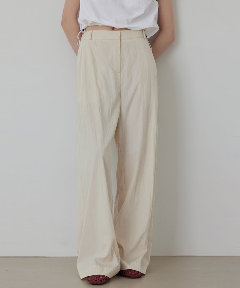 Cooling Rayon Back Banding Semi Wide Fit Trouser Slacks_Pants_3colors