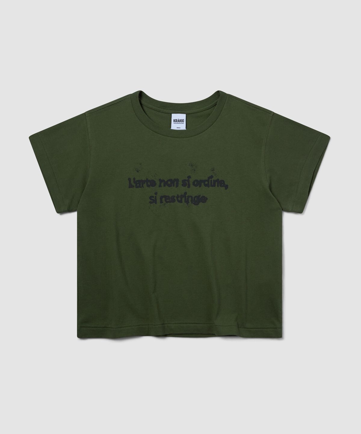 크래키(KRAKKI) [Women] Paint Logo Crop Tee_Khaki [KR265PWT462]