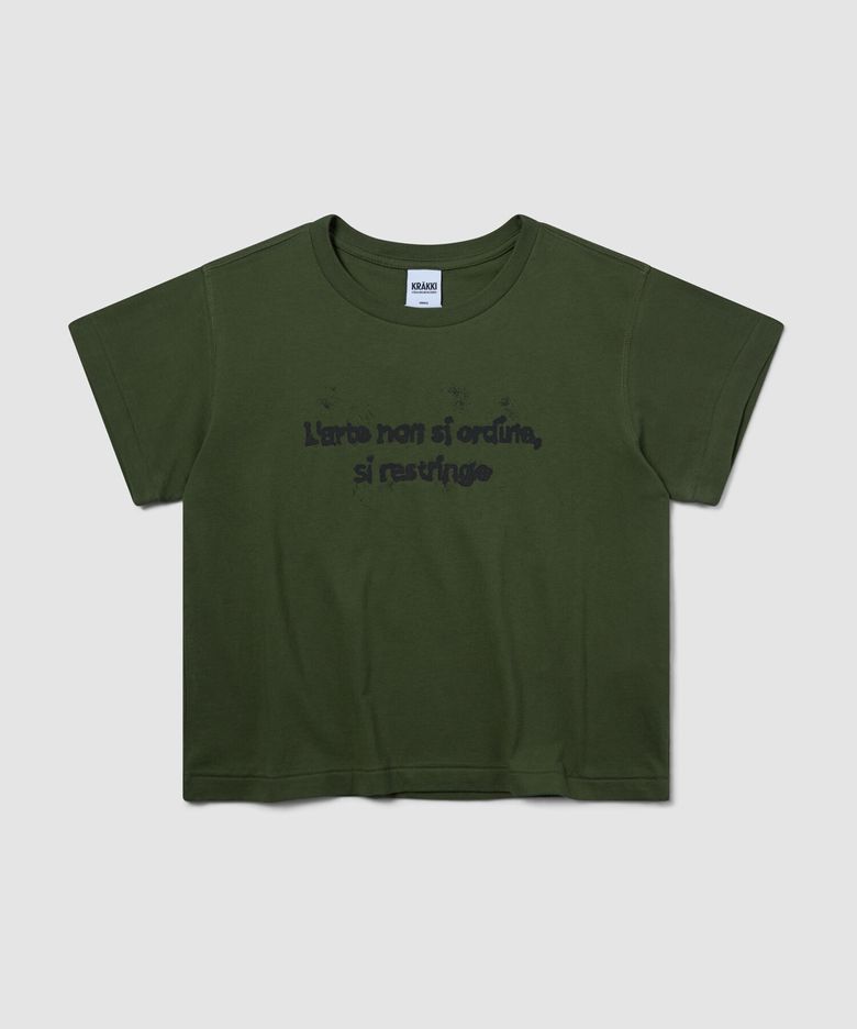 [Women] Paint Logo Crop Tee_Khaki [KR265PWT462]