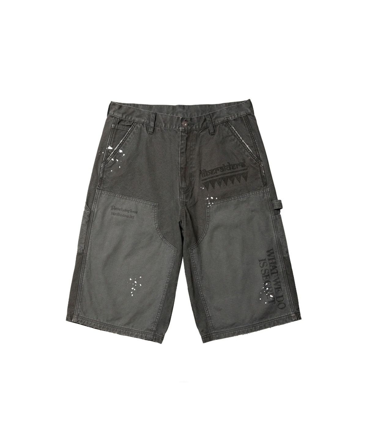 찬스클로딩(CHANCE CLOTHING) HANDWRITING CANVAS WORK SHORTS - BLACK