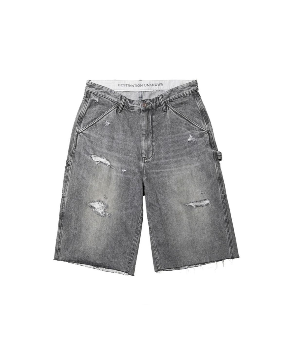 찬스클로딩(CHANCE CLOTHING) DAMAGED DENIM BUGGY SHORTS - BLACK