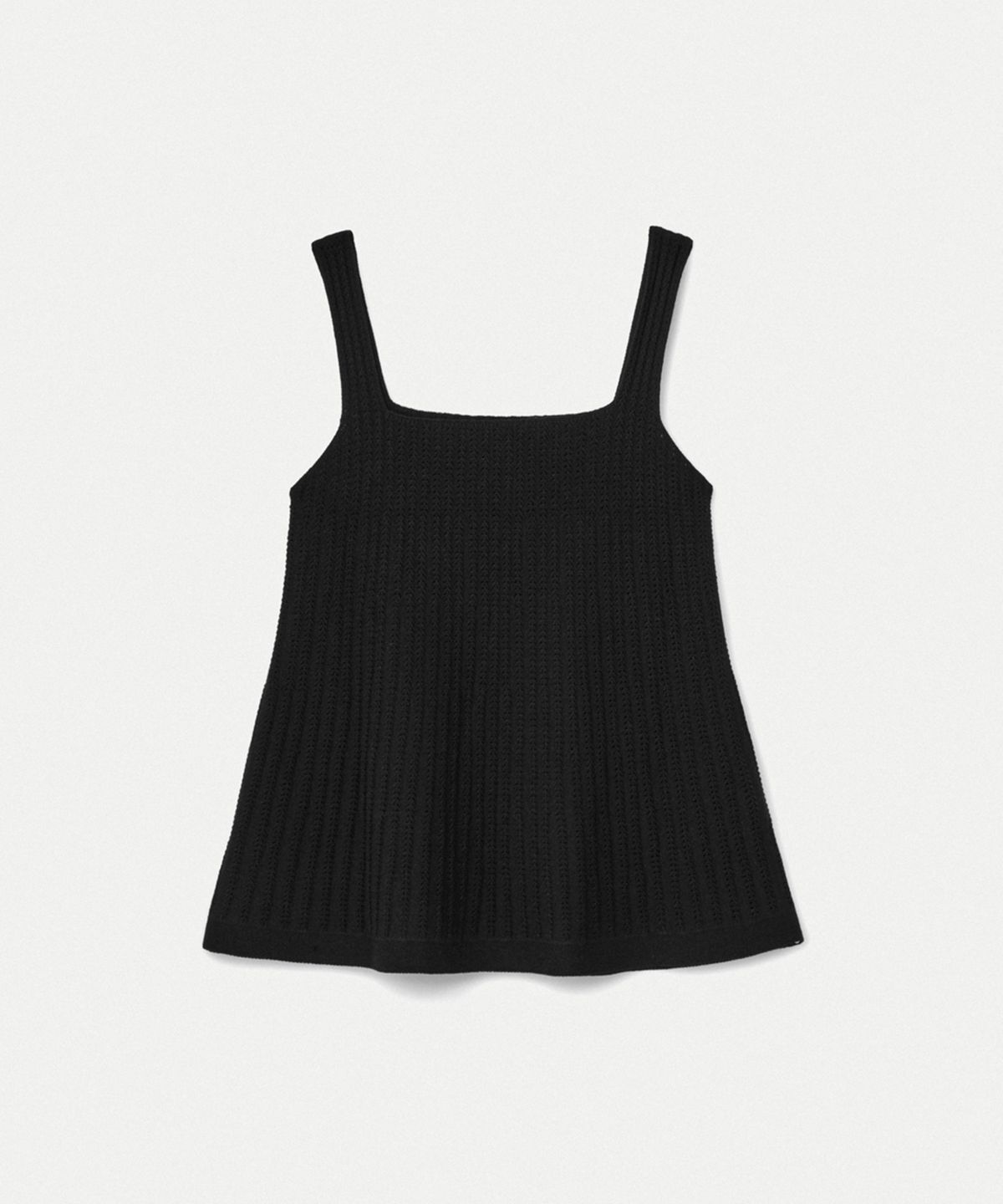 우마뭉(UMARMUNG) Cotton Crochet Trapeze Top_Black