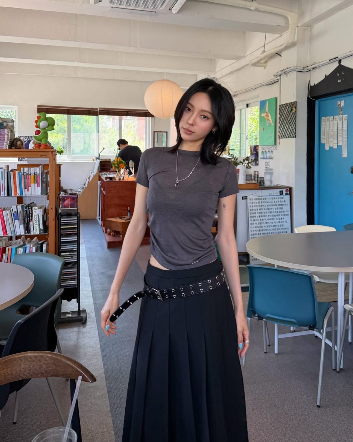 요키토키(YOKI TOKI) SIDE SHIRRING DRAPE TOP [Charcoal]