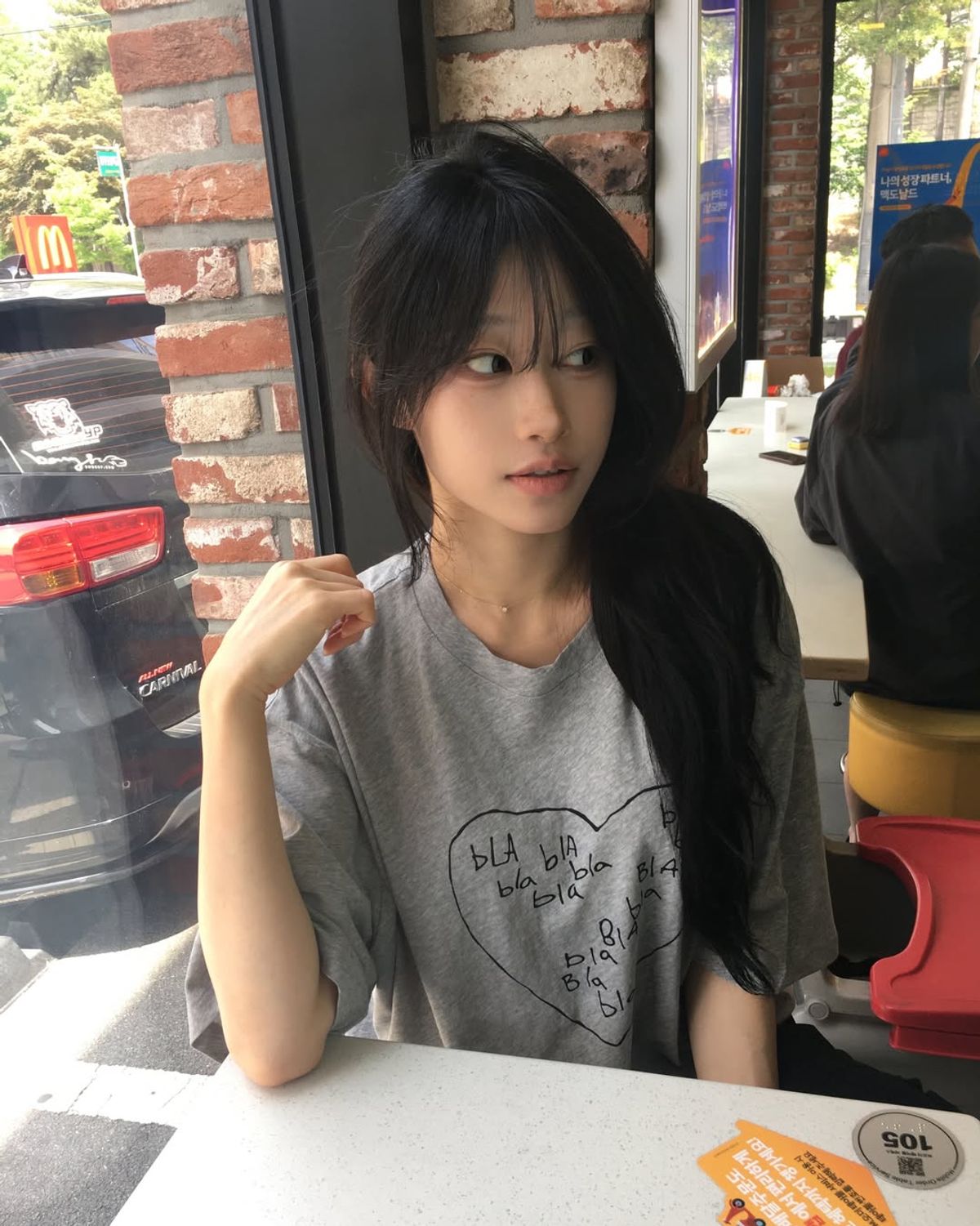 요키토키(YOKI TOKI) BLA BLA HEART OVER FIT T-SHIRT [Grey]