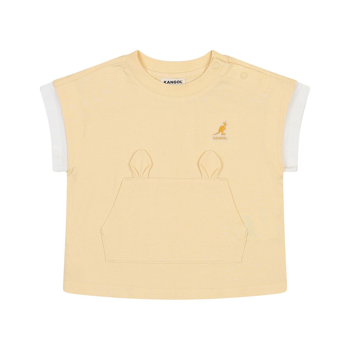 캉골키즈(KANGOL KIDS) [베이비] 시그니처 캥거루 레이어드 티셔츠 SB 0C21 버터