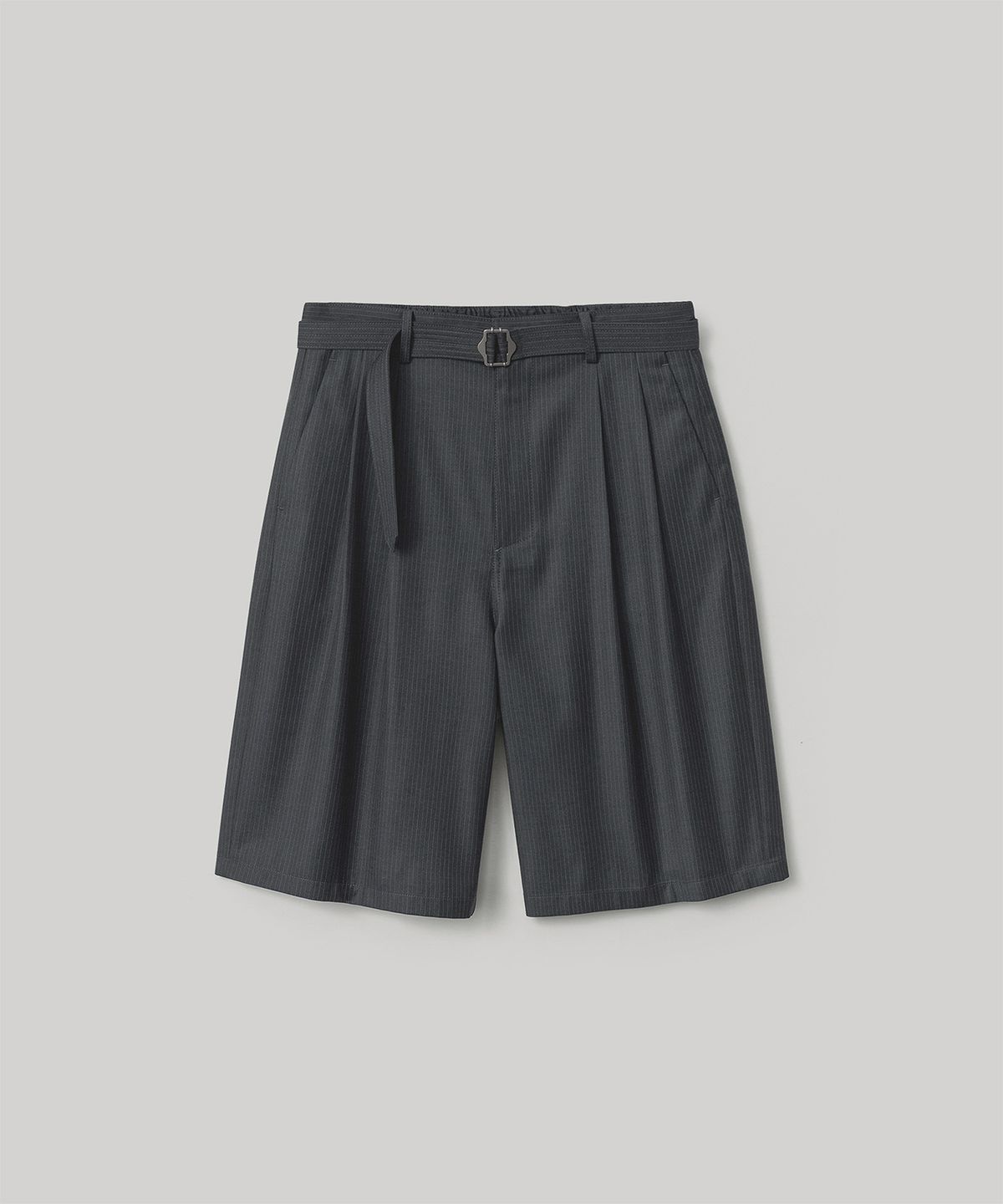 어나더 오피스(ANOTHER OFFICE) Hemingway Stripe Bermuda Pants (Heather Charcoal)