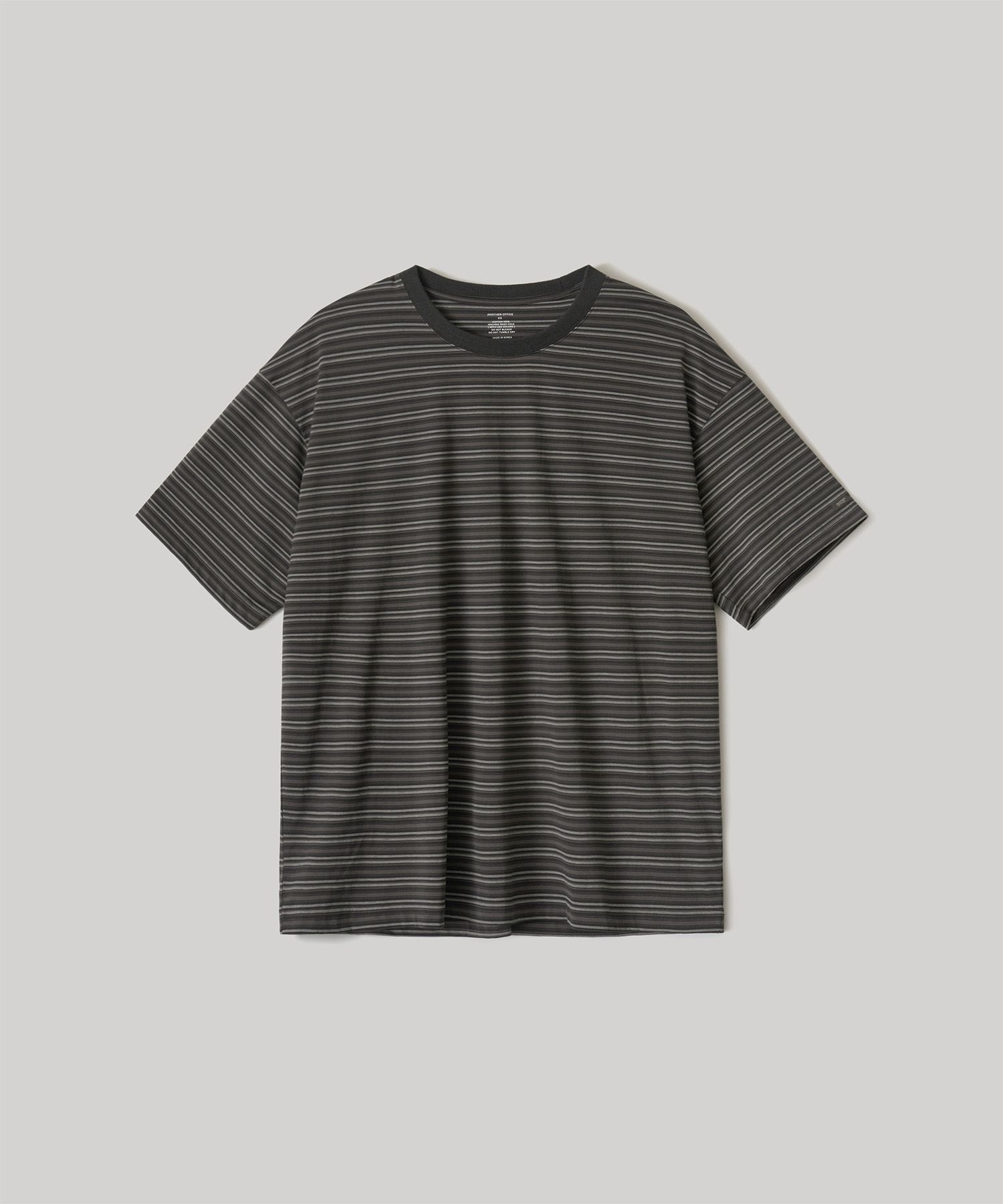MUSINSA | ANOTHER OFFICE Zephyr Stripe Short Sleeve T (Black)