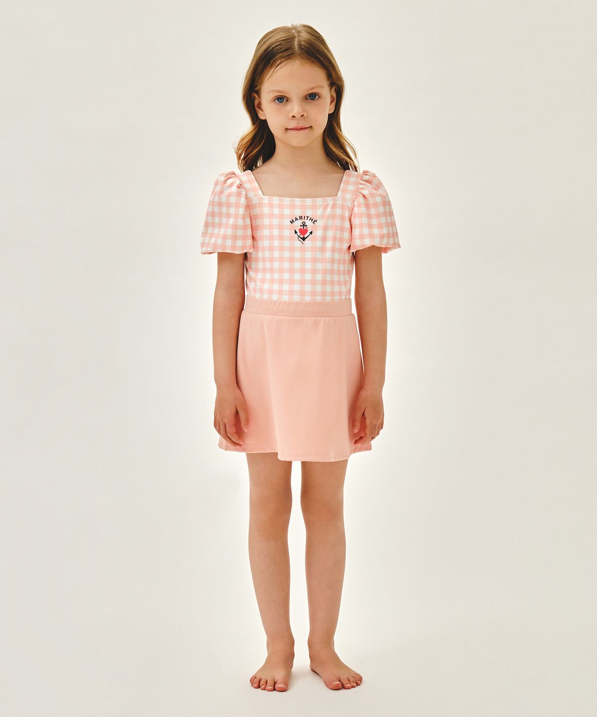 마리떼 키즈(MARITHÉ KIDS) KIDS W CHECK SWIM SUIT pink