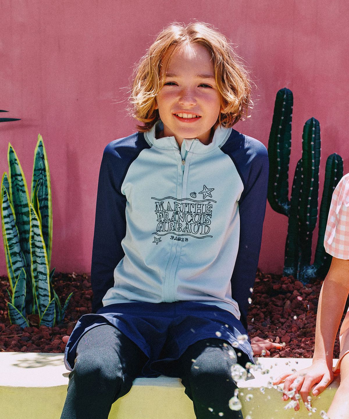 마리떼 키즈(MARITHÉ KIDS) KIDS ZIP UP RASHGUARD & SHORTS SET-UP navy