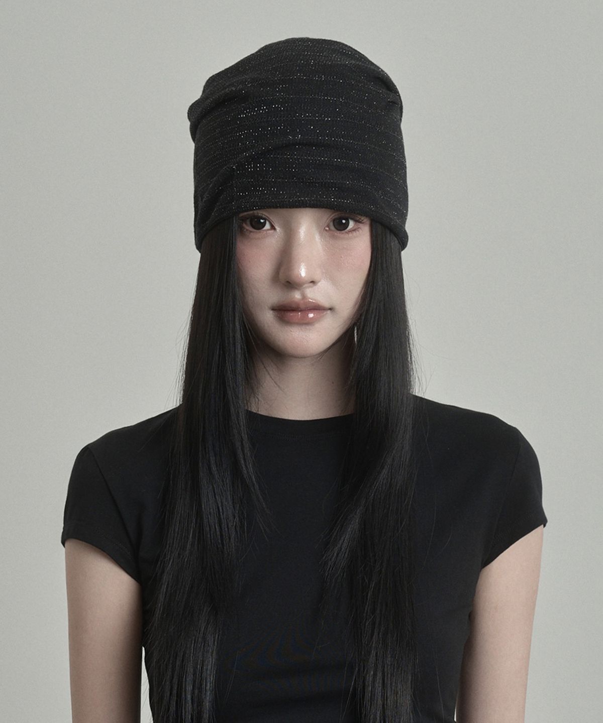 이네기(INEGI) Metal Sheer Beanie (black)