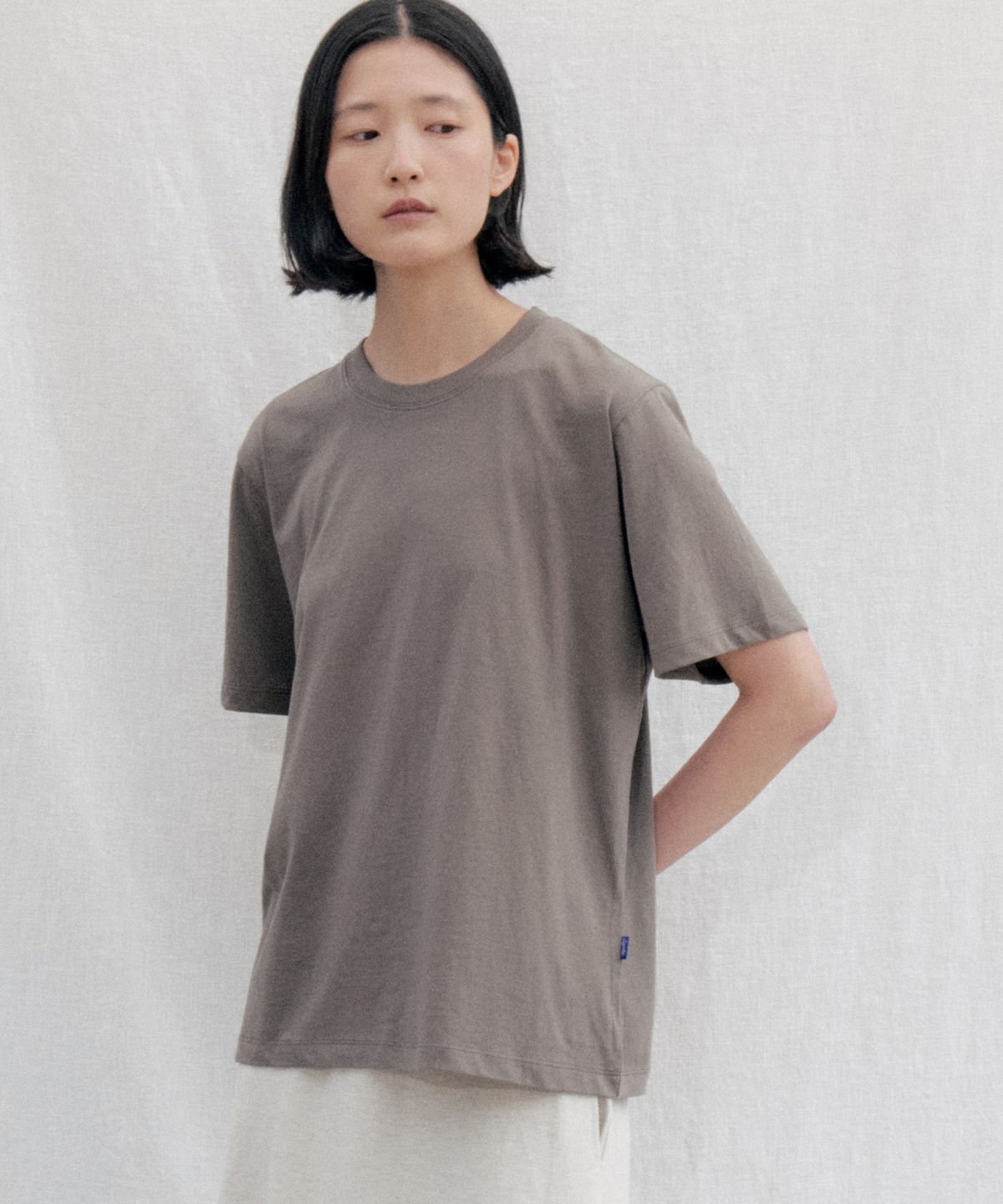 스텝어라운드(STEP AROUND) Boxy Fit Cotton Tee_KHAKI