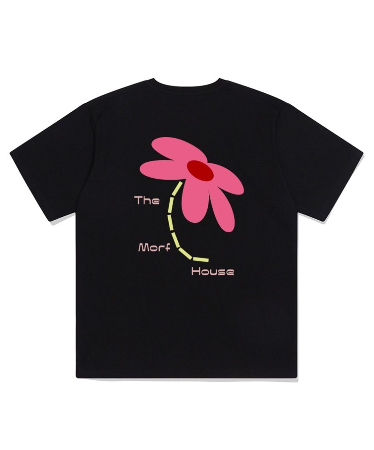 더모프하우스(THEMORFHOUSE) 볼드 플라워 오버핏 반팔 티셔츠 블랙