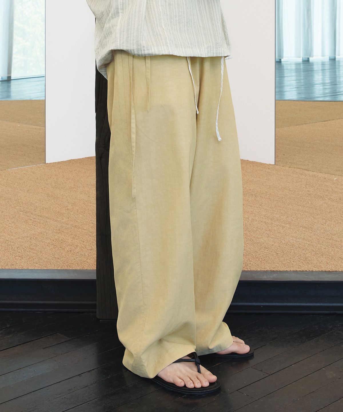 유스(YOUTH) Side String Pants - Light Yellow