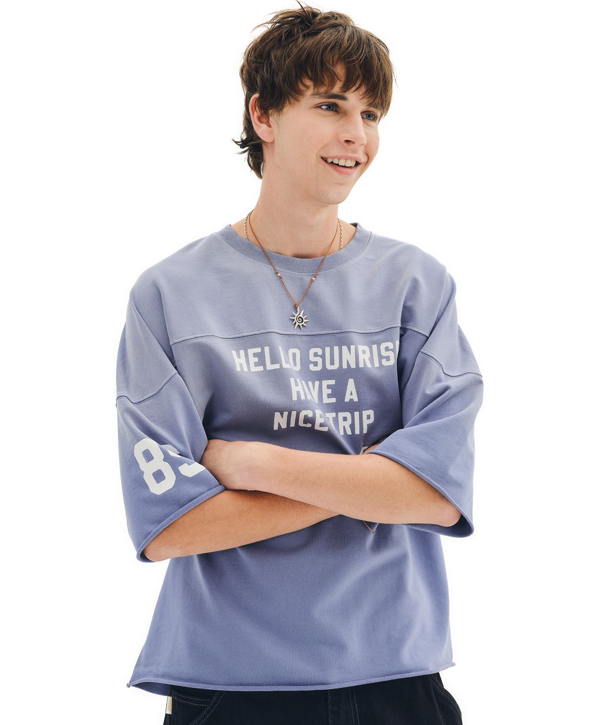 헬로 선라이즈(HELLO SUNRISE) HNT Football Tee_VTG Blue