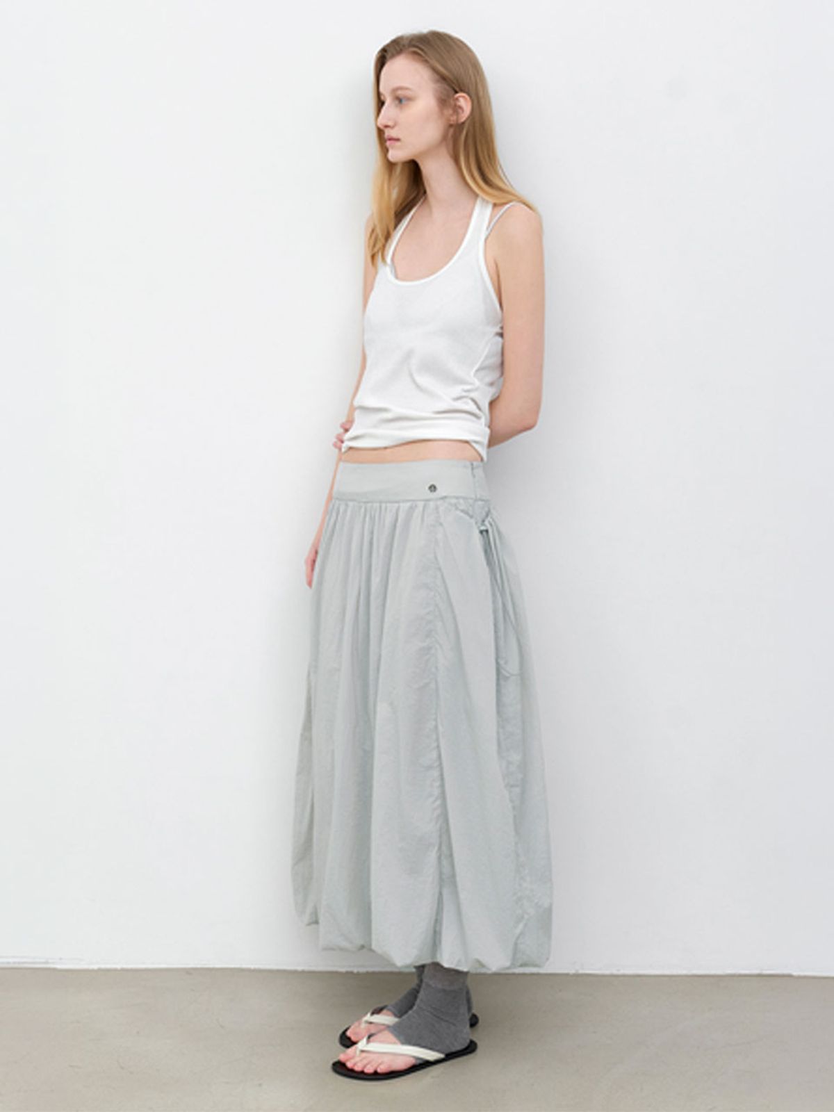 아틀리에 나인(ATELIER NAIN) YU NYLON SHIRRING BALLOON SKIRT (SK-5105)
