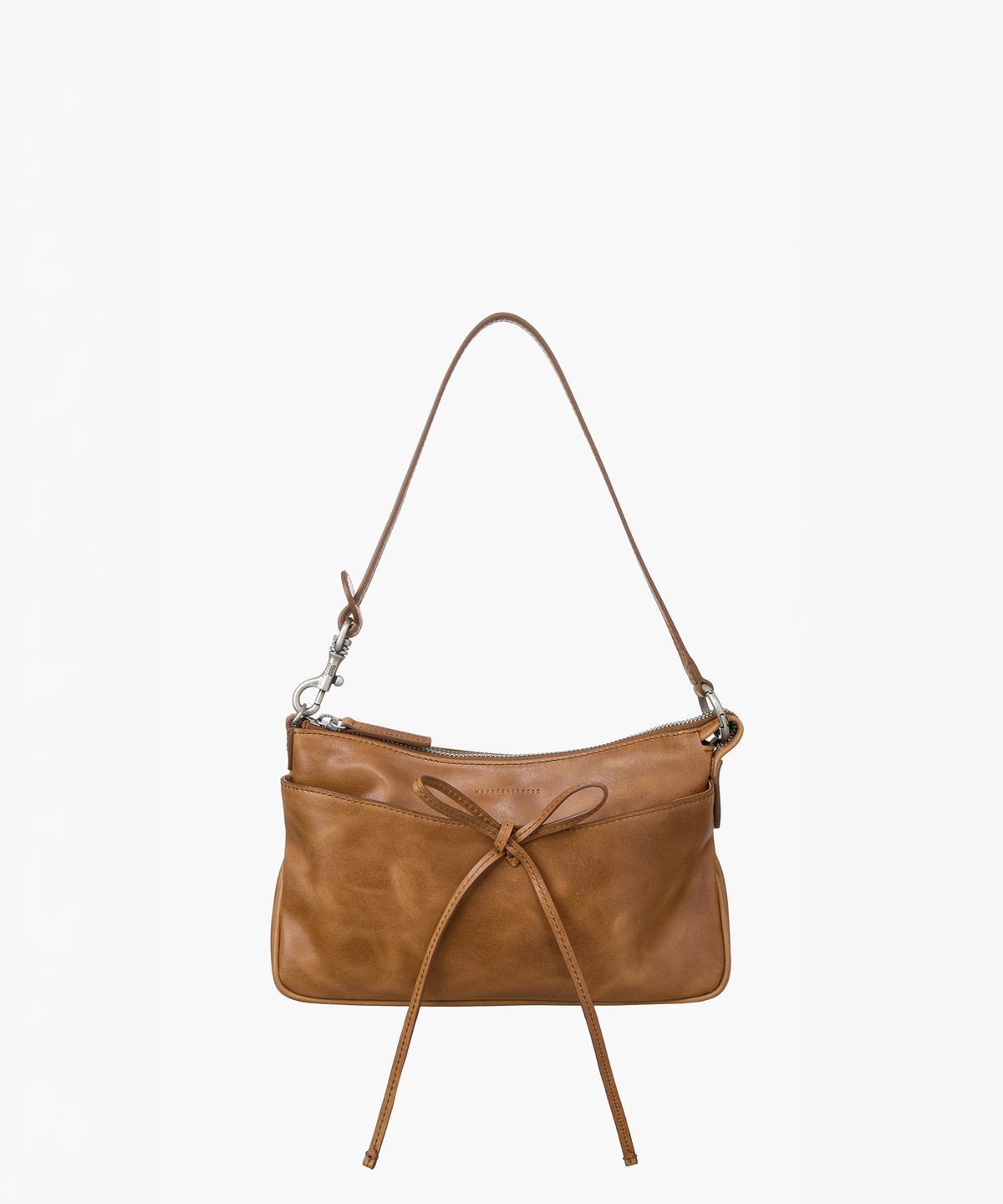 마지셔우드(MARGESHERWOOD) RIBBON POCHETTE_saddle brown pull-up