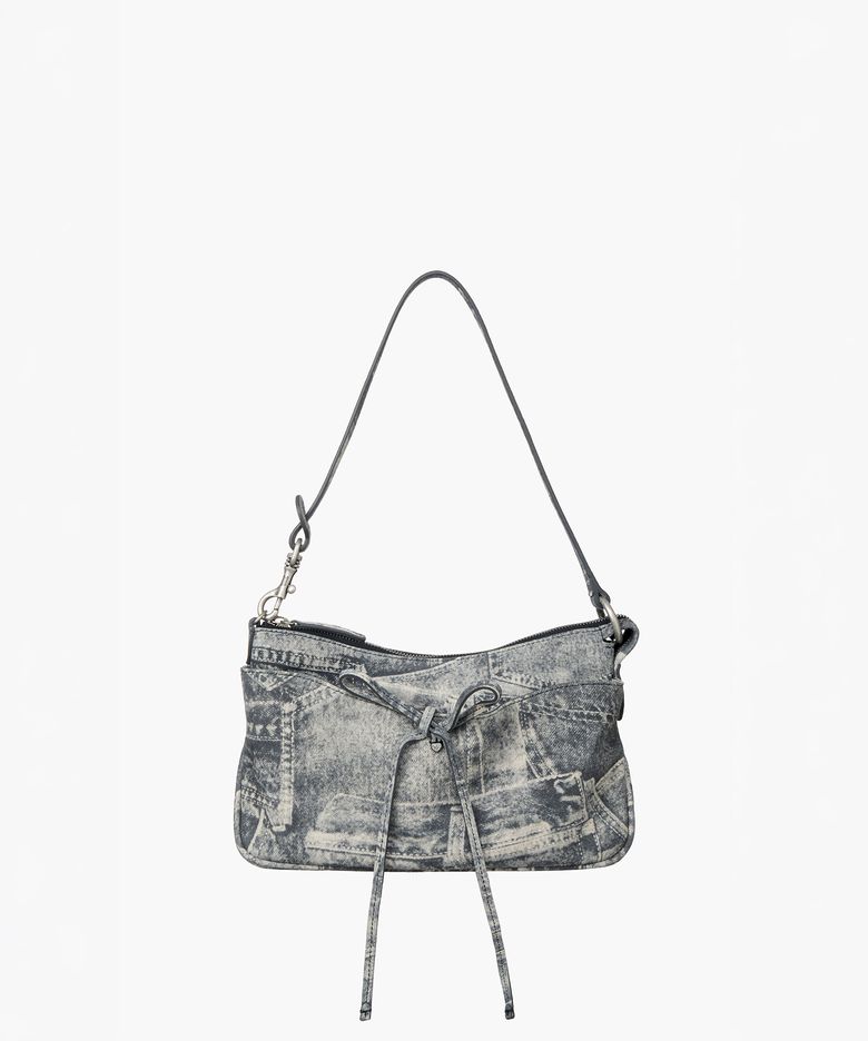 RIBBON POCHETTE_light grey printed suede