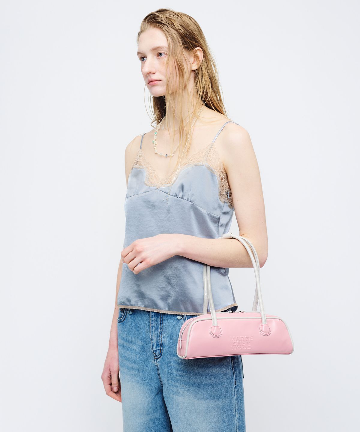 마지셔우드(MARGESHERWOOD) SOFT BOSTON EW MINI PIPING_baby pink+light grey crinkle