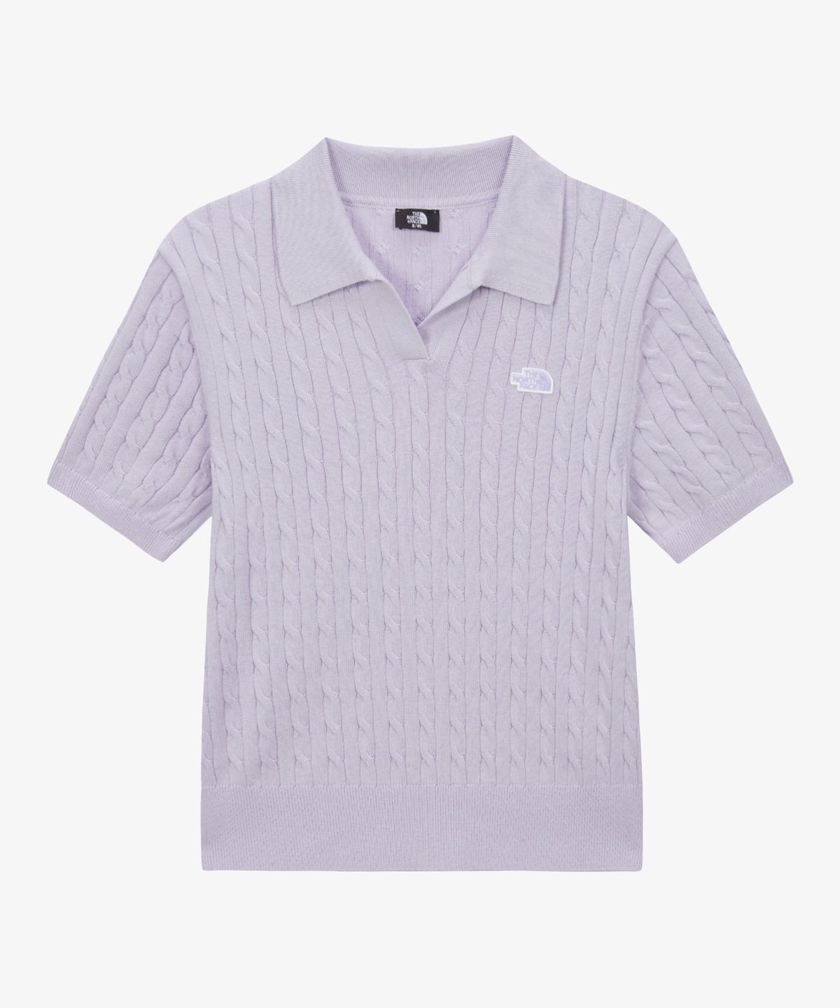 노스페이스(THE NORTH FACE) NT7AS30B 여성 케이블 반팔 폴로 스웨터 LILAC