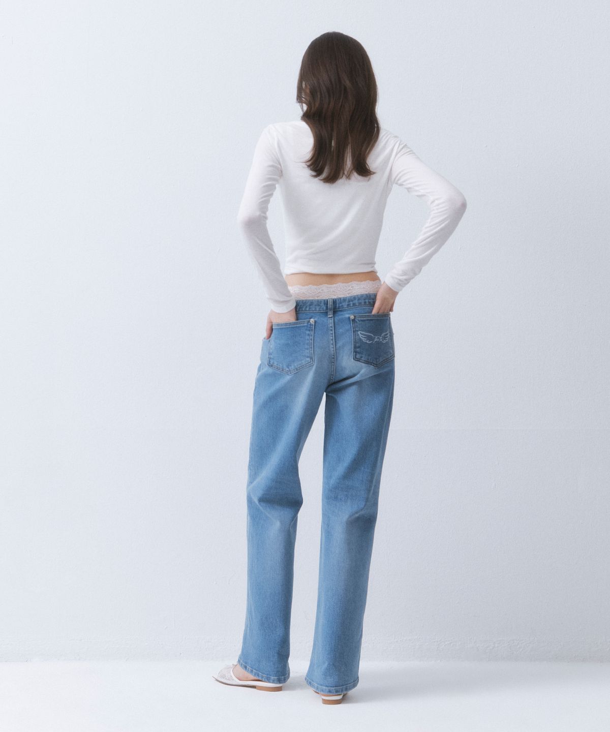 더티스(THETIS) LOW RISE STRAIGHT DENIM(LACE SET)_TT6S403LB