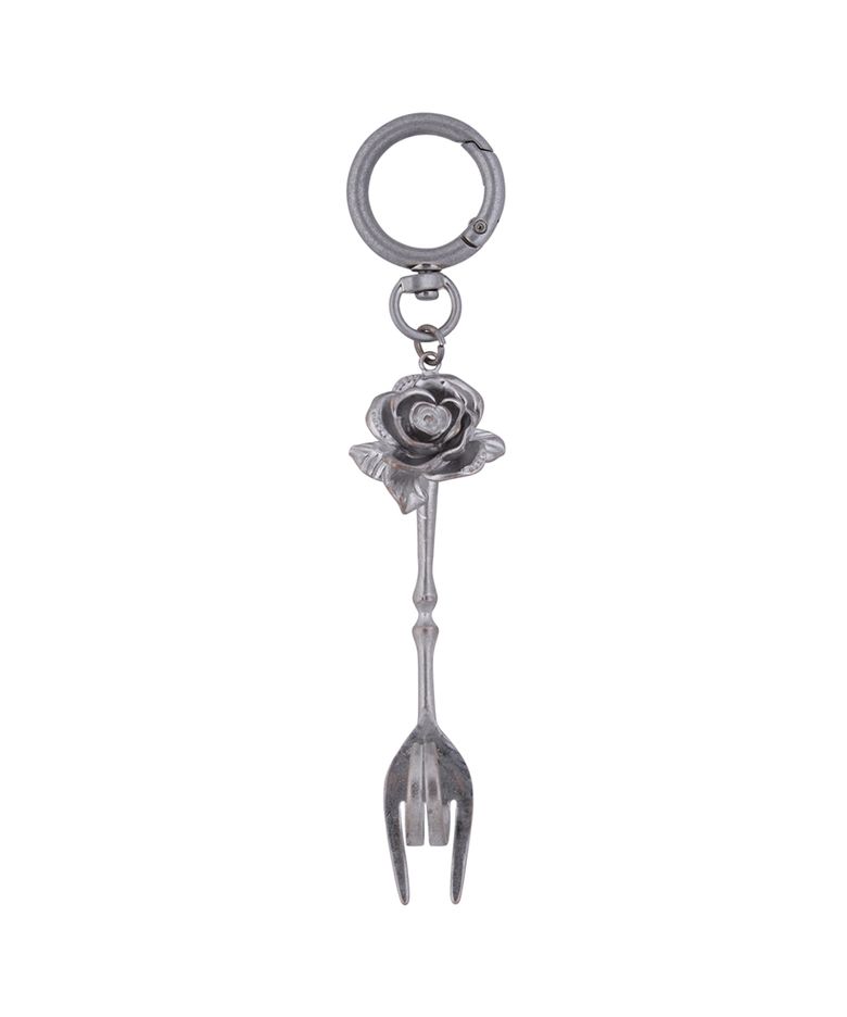 SY ROSE FORK KEYRING(SILVER)