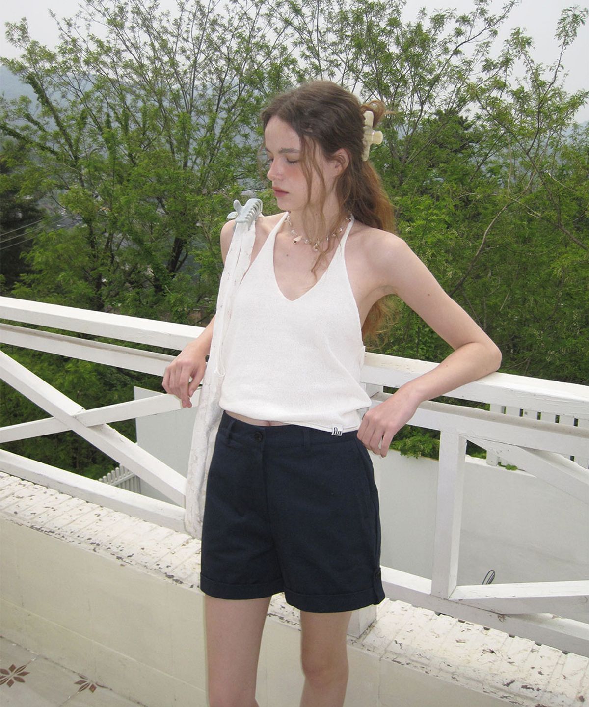 어패럴아카이브(APPAREL ARCHIVE) Rinz halter layered sleeveless - Ivory