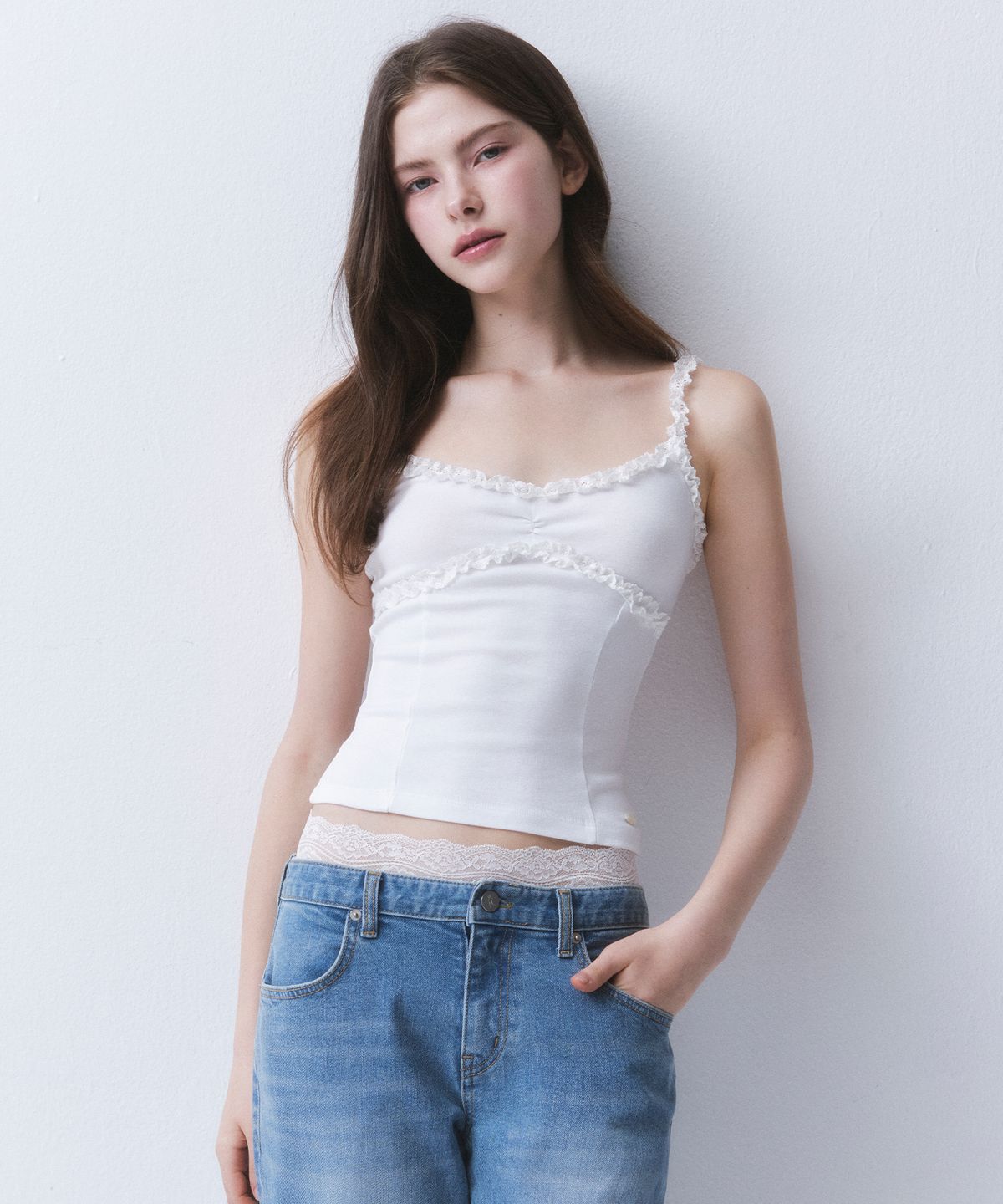 더티스(THETIS) WHIPPING CREAM LACE SLEEVELESS SHIRT_TT6S208IV