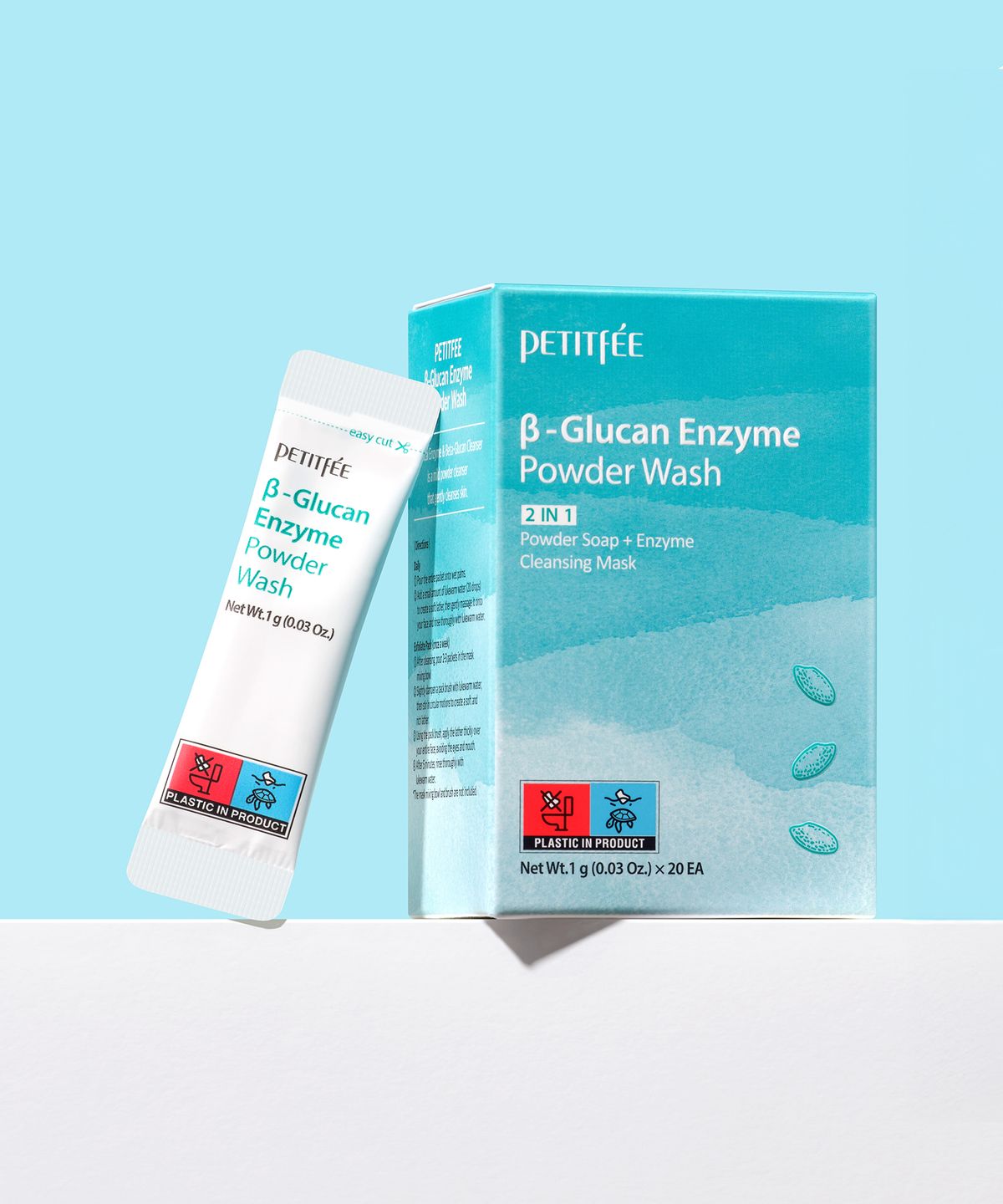 쁘띠페(PETITFEE) 베타-글루칸 엔자임 파우더 워시 (여행용) - 1g*20포