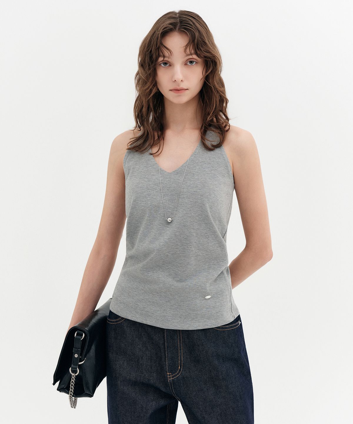 룩캐스트(LOOKAST) 아델 홀터넥 리브드 슬림 캡 탑 / ADELE HALTER RIBBED SLIM CAP TOP_4colors