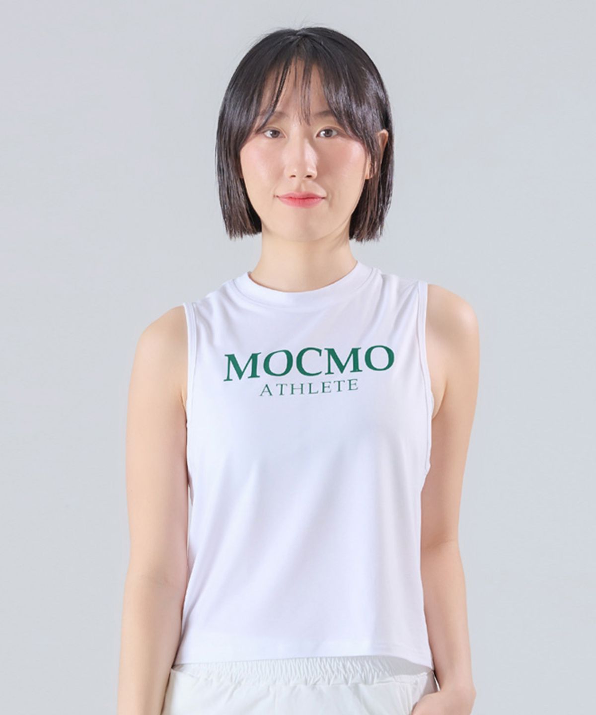 모크모(MOCMO) 애슬릿 크롭 나시 티셔츠