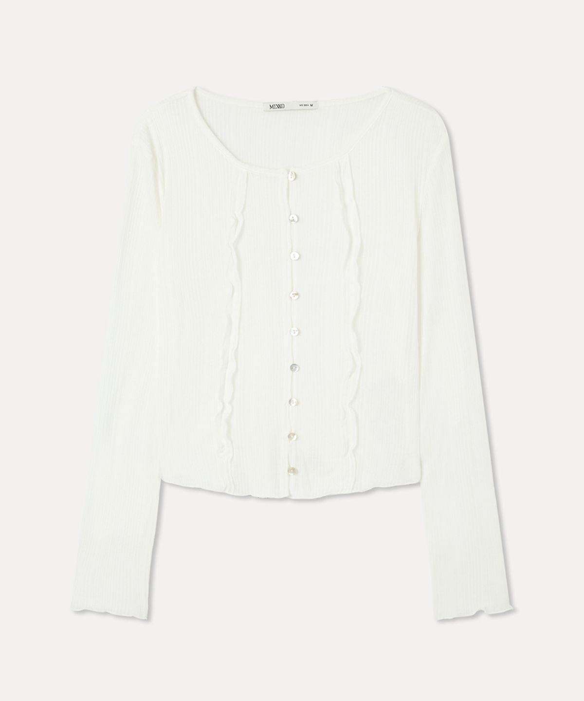 미쏘(MIXXO) 디자인 프릴 가디건 RE CMG41MS_MIWCMG56QA