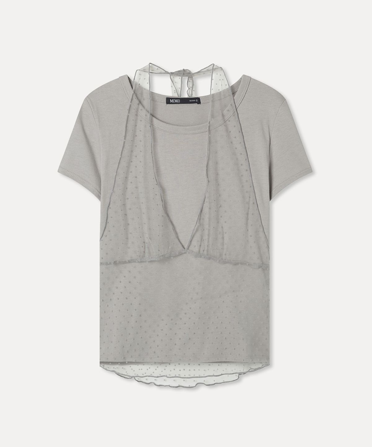 미쏘(MIXXO) 매쉬 레이어드 반팔 티셔츠