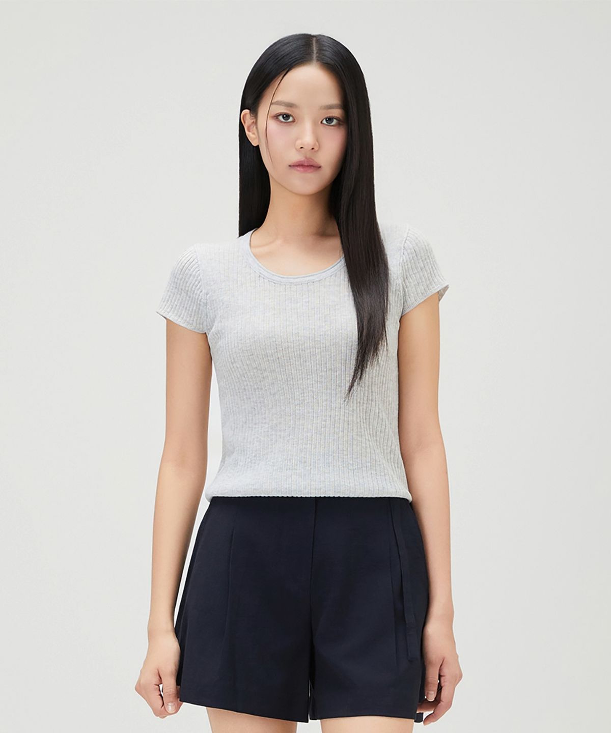 미쏘(MIXXO) 스쿱넥 시스루 반팔 니트 RE KAG51SS_MIWKAG71QS