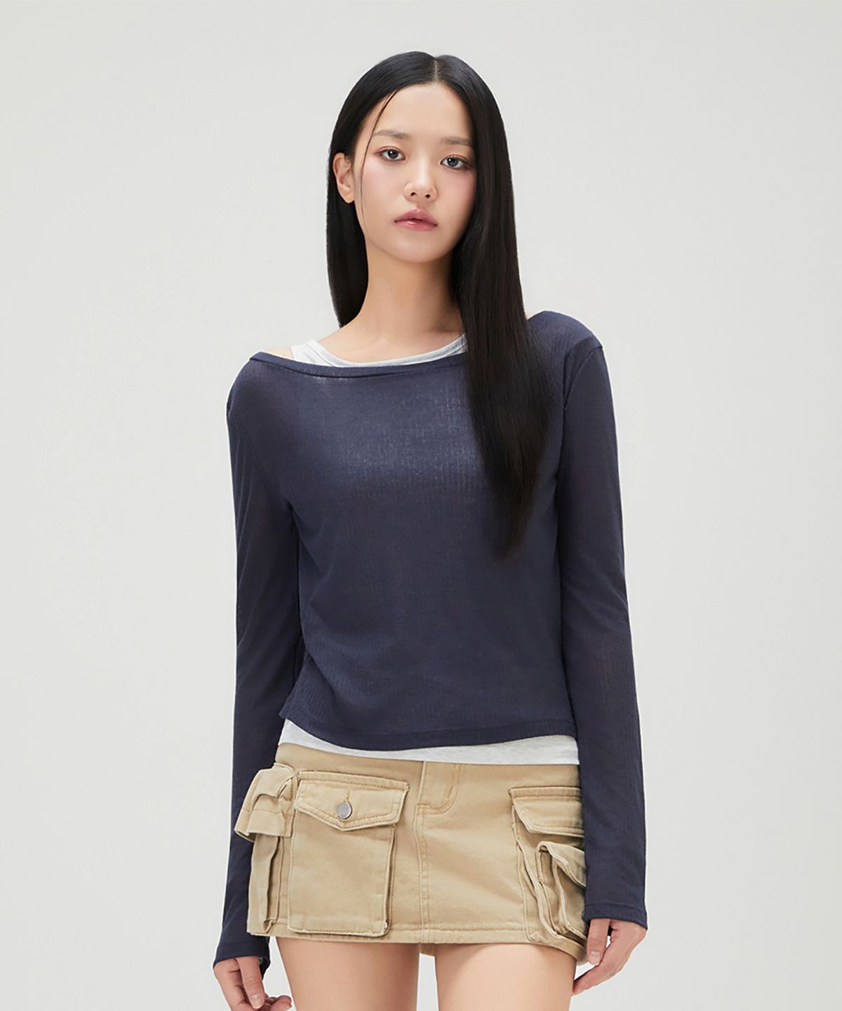 미쏘(MIXXO) 레이어드 긴팔 티셔츠 RE LWG301A_MIWLWG54QA