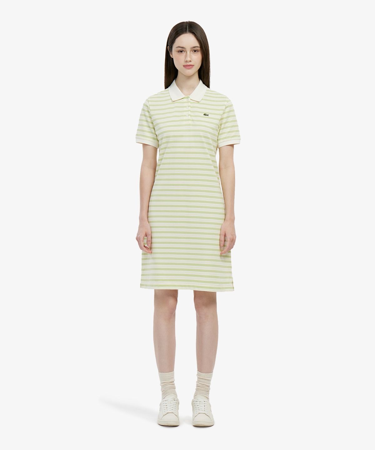 라코스테(LACOSTE) 여성 멀티스트라이프 럭비 폴로 드레스 EF800E-56G UYB