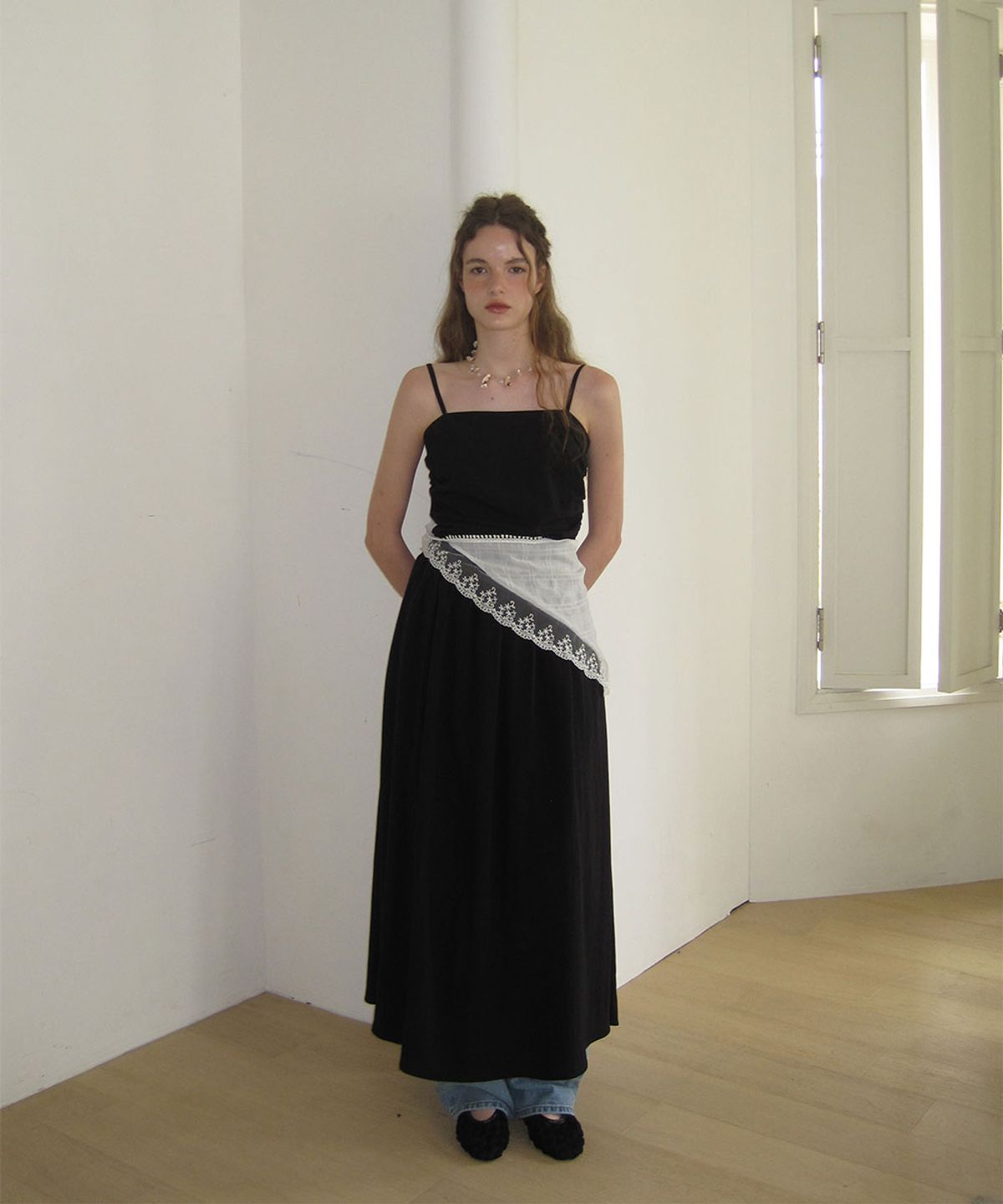 어패럴아카이브(APPAREL ARCHIVE) Sicily shirring dress - Black