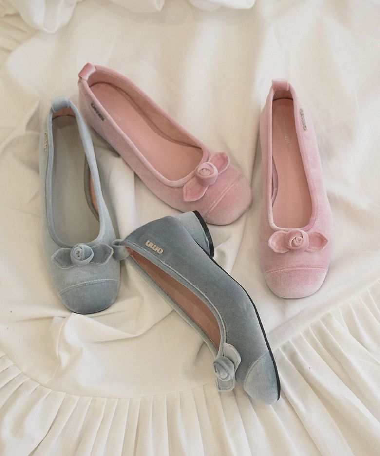 223 omn Rose Velvet Pumps _4colors