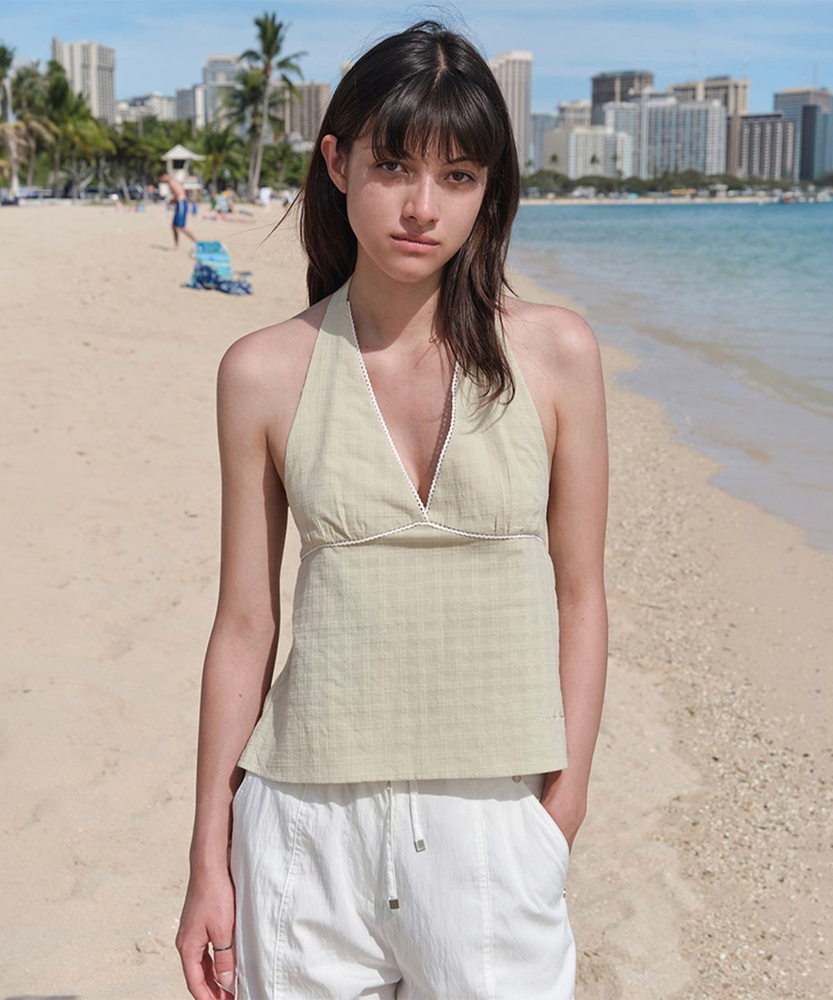 썸웨어버터(SOMEWHEREBUTTER) Sella Halter Blouse - Mint