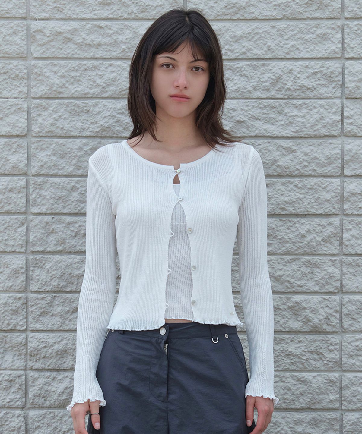 썸웨어버터(SOMEWHEREBUTTER) Once Cardigan Set - Ivory