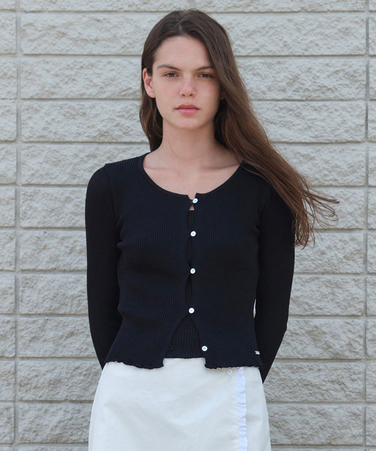 썸웨어버터(SOMEWHEREBUTTER) Once Cardigan Set - Black